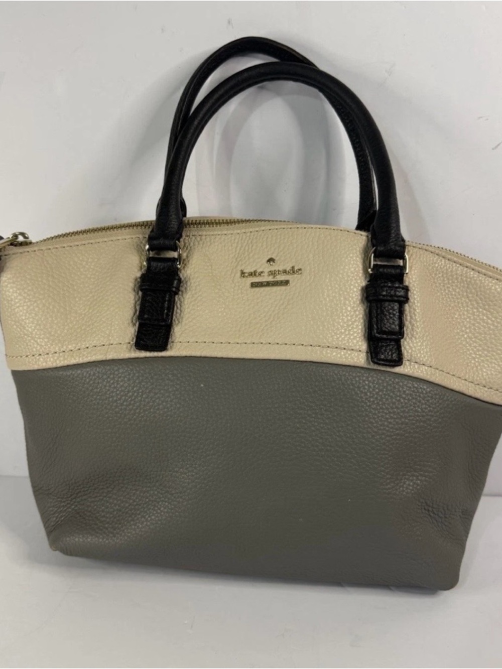 Kate Spade New York Jackson Street Medium Dixon Pebbled Handbag Cream/Gray